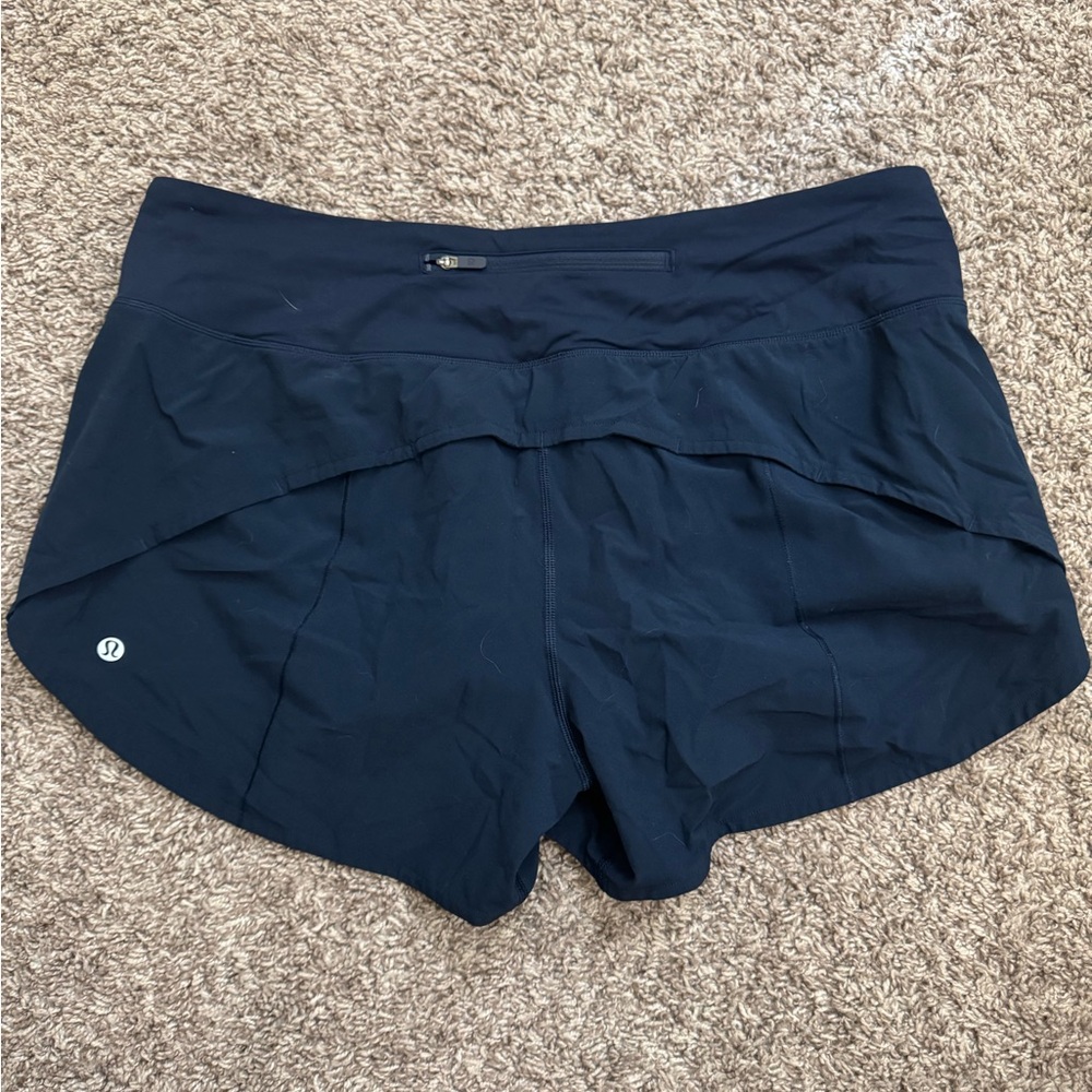 Lululemon Navy Speed Up Shorts 4” Size 12 Tall